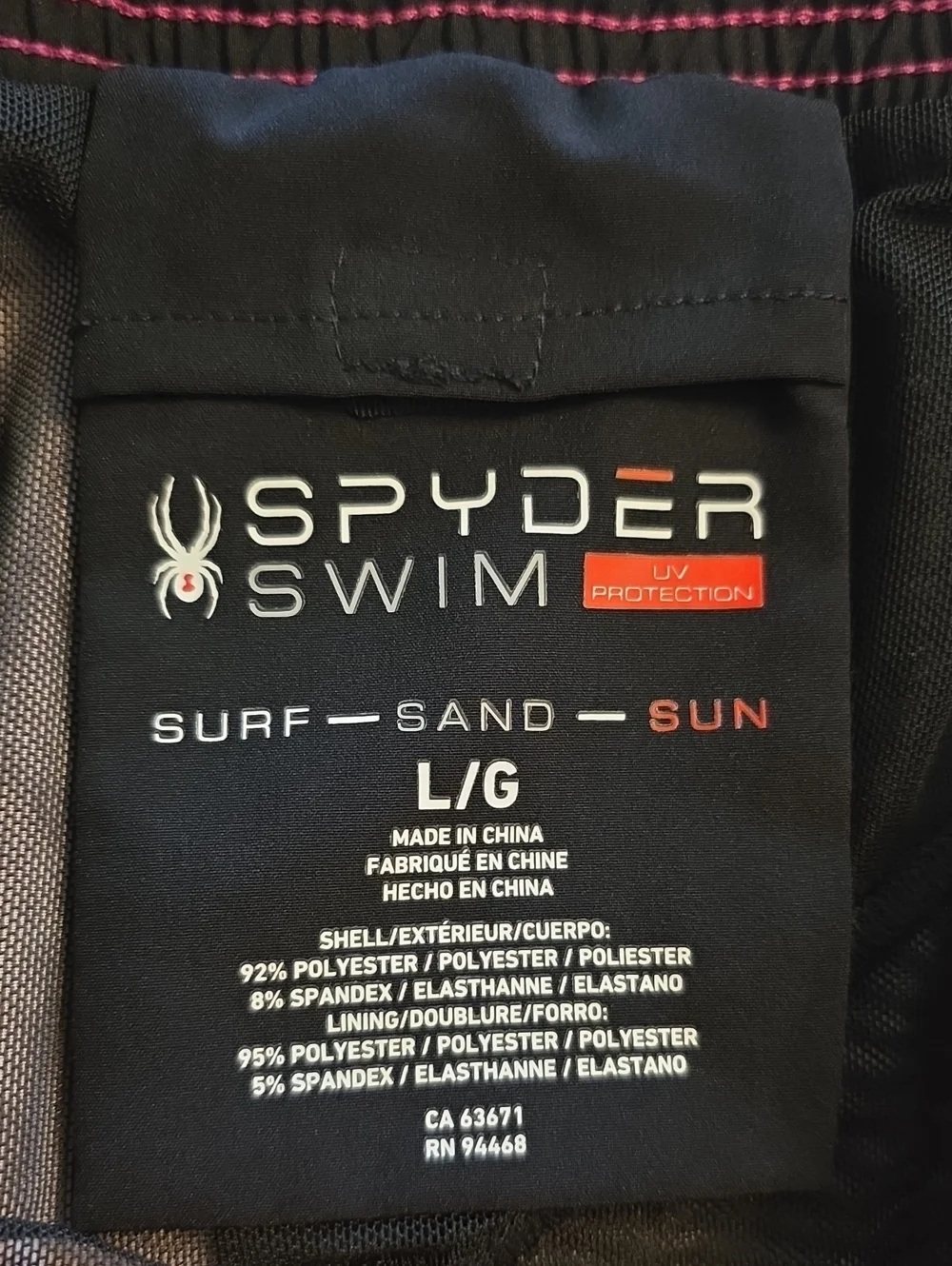 Spyder Hot Pink and Black Athletic Swim Shorts